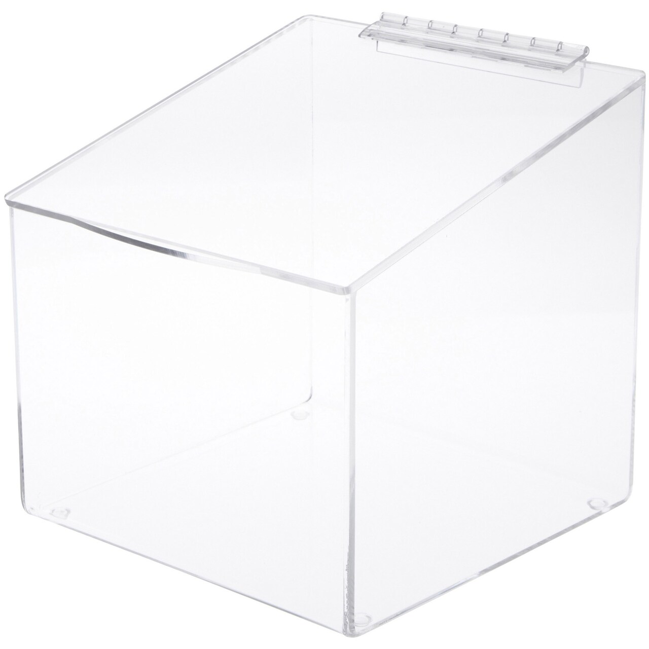 Plymor Clear Acrylic Display Case Box With Angled Top & Hinged Lid